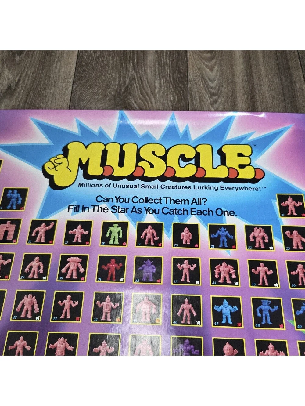 Vintage 1985 Muscle Men Mattel M.U.S.C.L.E. Figure Poster 23x35 - ORIGINAL